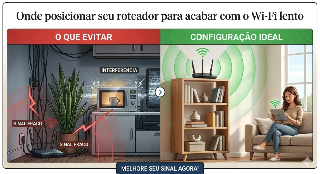 Infográfico comparativo sobre como resolver o problema de Wi-Fi lento