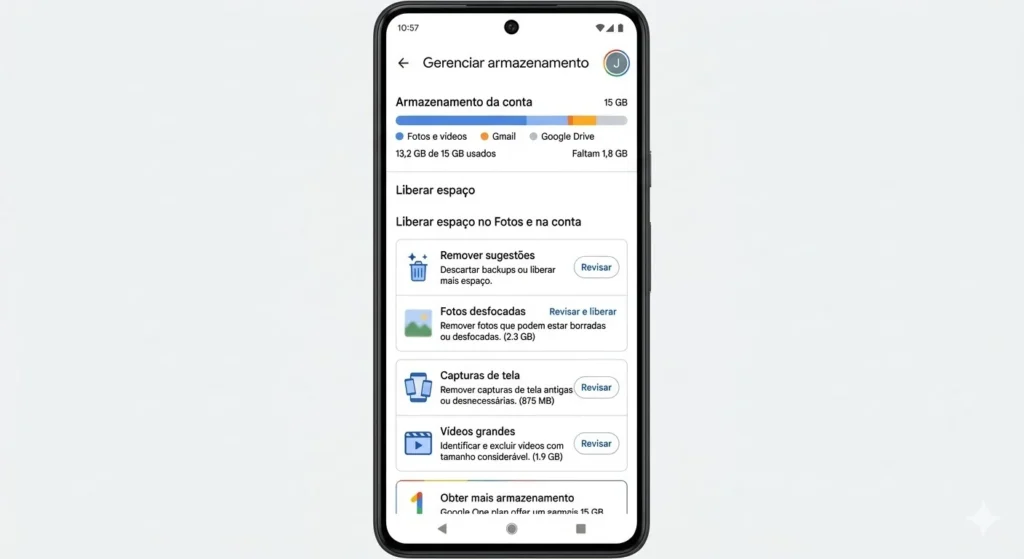 liberar espaço no Google
